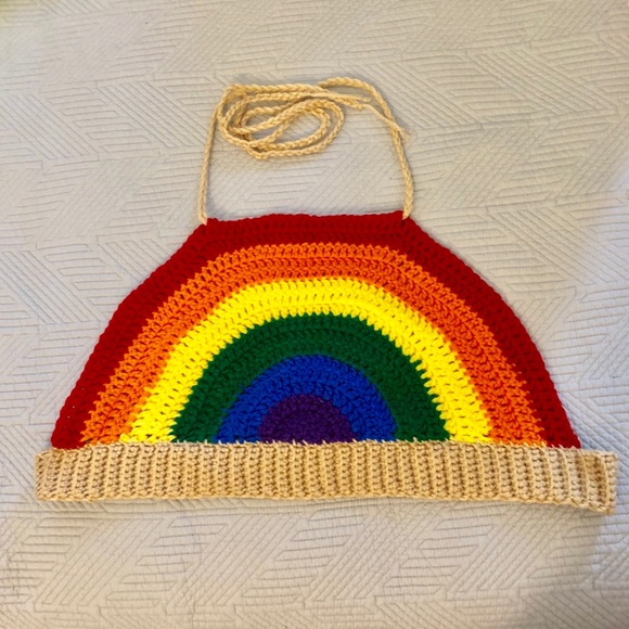 rainbow crochet top